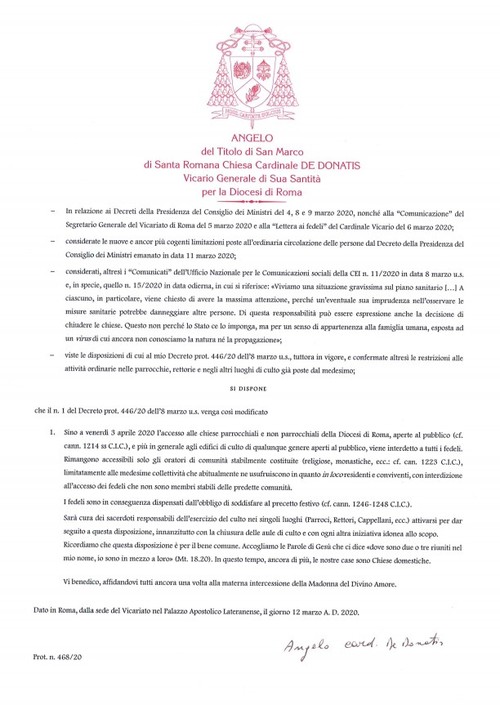 Decreto 12 marzo 2020